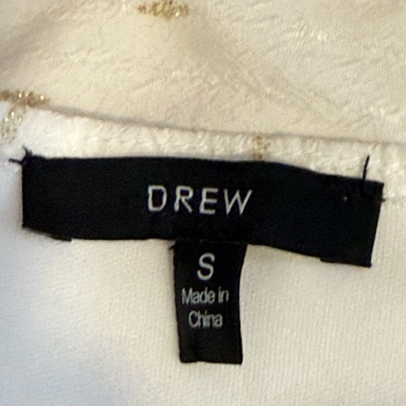 DREW Women's Maggie Hi-Low Wrap Maxi Dress White Gold Dotted, size Small - Picture 8 of 11